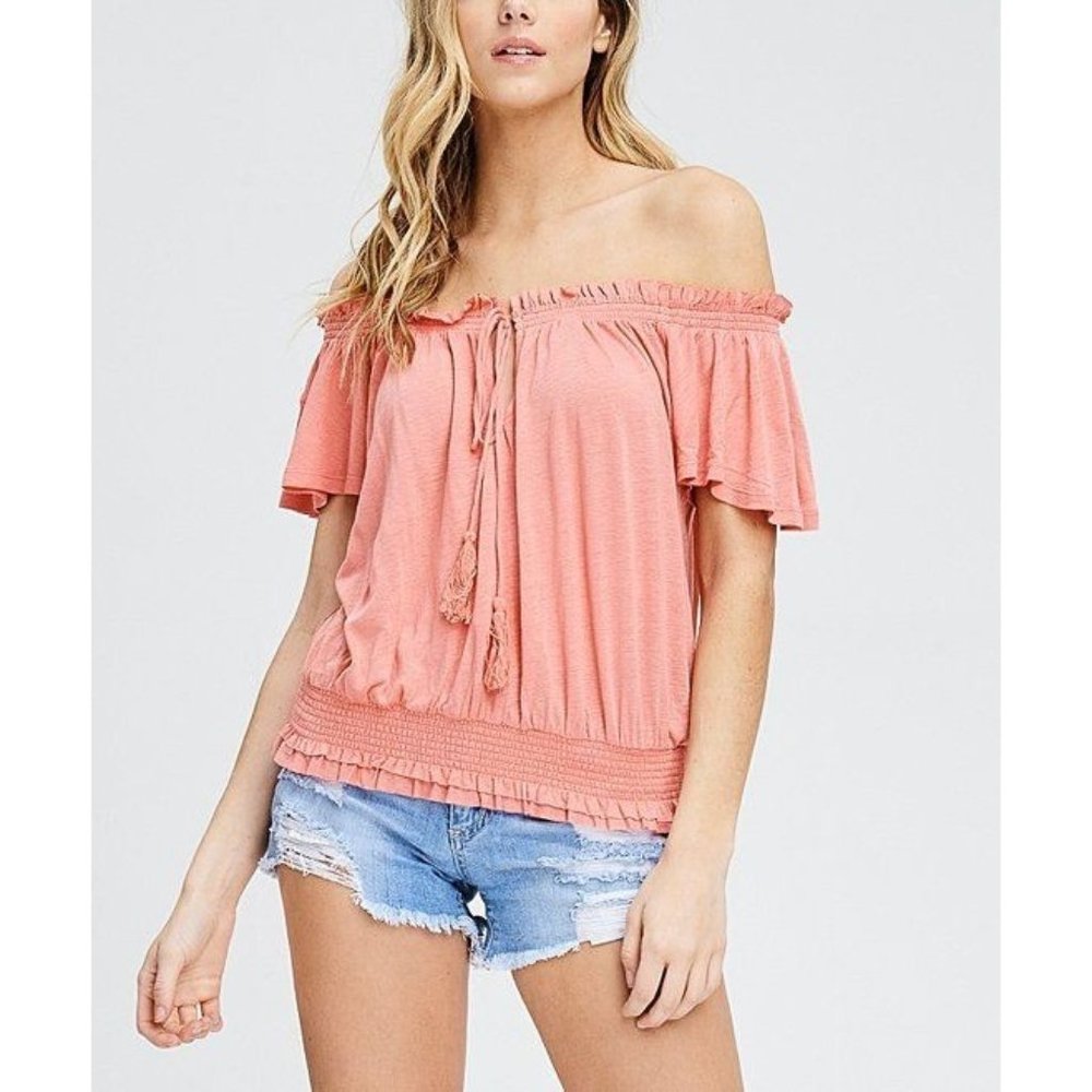 SOLD OUT IN SIZE SMALL Free People FP Movement Pink Off Shoulder Top - Picture 1 of 16